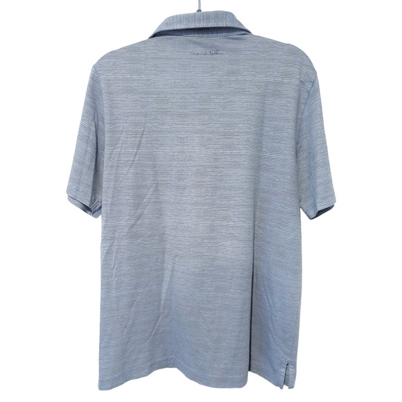 Travis Matthew Men's Golf Polo Shirt Blue Grey Stripes - Picture 2 of 6